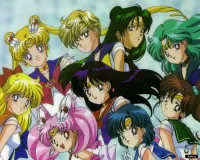 Пазл Сейлоры вместе аниме