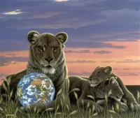 Пазл Семья львов