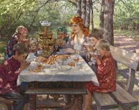 Пазл Семья за столом