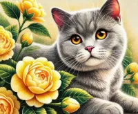 Пазл Серый кот