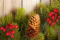 Пазл Шишка и ягоды