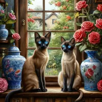Пазл Сиамские кошки