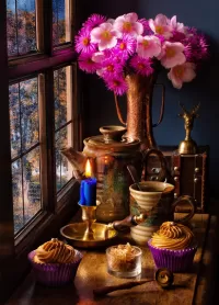 Пазл Синяя свеча