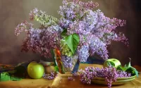 Пазл Сирень и яблоки