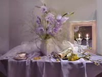 Пазл Сиреневые гладиолусы