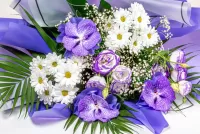 Пазл Сиренево-белый букет