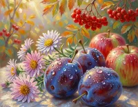 Пазл Сливы и яблоки 