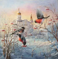 Пазл Снегири