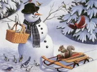Пазл Снеговик