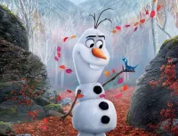 Пазл Снеговик и питомец