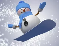 Пазл Снеговик-сноубордист