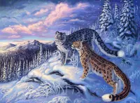 Пазл Снежные барсы