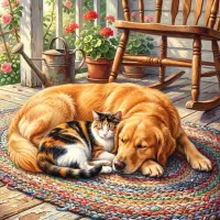 Пазл Собака и кошка
