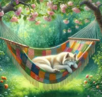Пазл Собака в гамаке