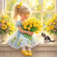 Пазл Солнечные тюльпаны