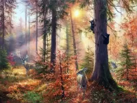 Пазл Спрятались на дереве