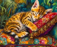 Пазл Спящий котёнок 