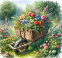 Пазл Старая тележка
