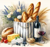 Пазл Сумка с продуктами