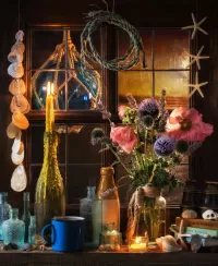 Пазл Свеча на бутылке