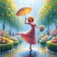 Пазл Танец под дождем