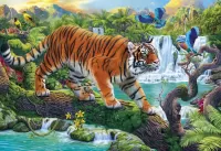 Пазл Тигр на дереве