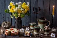 Пазл Торт и букет