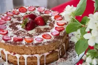 Пазл Торт с клубникой