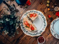 Пазл тортик с клубникой