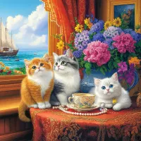 Пазл Три котенка