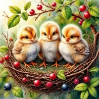 Пазл Три птенца