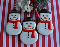 Пазл Три снеговика