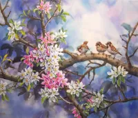 Пазл Три воробья