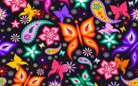 Пазл Цветы и бабочки