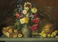 Пазл Цветы и фрукты