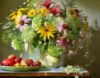 Пазл Цветы и фрукты 