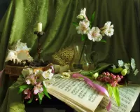 Пазл Цветы и ноты