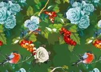 Пазл Цветы и птицы 