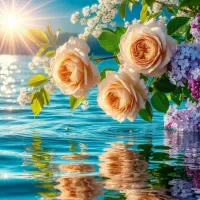 Пазл Цветы над водой