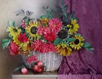 Пазл Цветы в корзине 