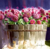 Пазл Цветы в ведре