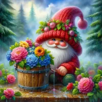 Пазл Цветочный гном