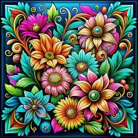 Пазл Цветочный узор