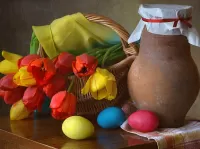 Пазл Тюльпаны и крашенки
