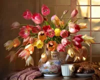 Пазл Тюльпаны в вазе
