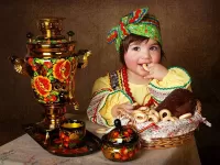 Пазл У самовара