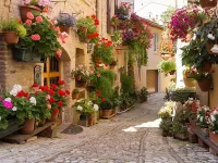 Пазл Улица в цветах