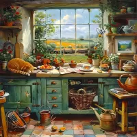 Пазл В садовом домике