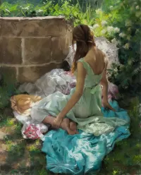 Пазл В  саду