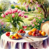 Пазл В саду